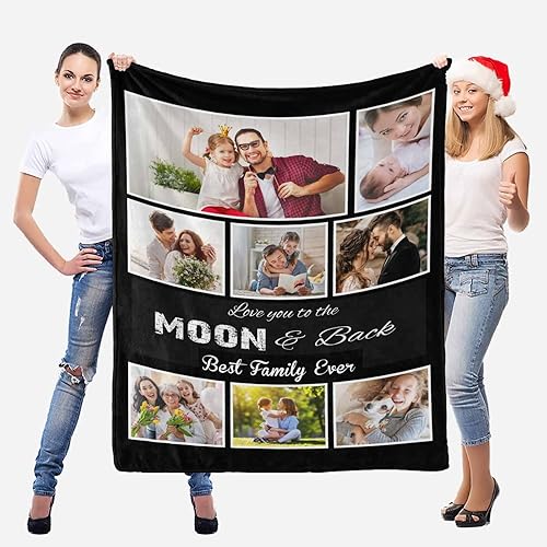 Miniatura 3 de Regalos personalizados para manta familiar con foto, mantas personalizadas con recuerdos de imagen, manta de sublimación para bebé, madre, padre,