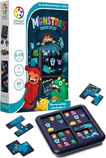 Smart Games - Monstres Sous le Lit - Remue-Méninges Éducatif - Jeu de stratégie Multi-Niveaux et renforcement des compétences - Jeu de logique et de Réflexion - 6 ans + - 1 joueur - 524120.