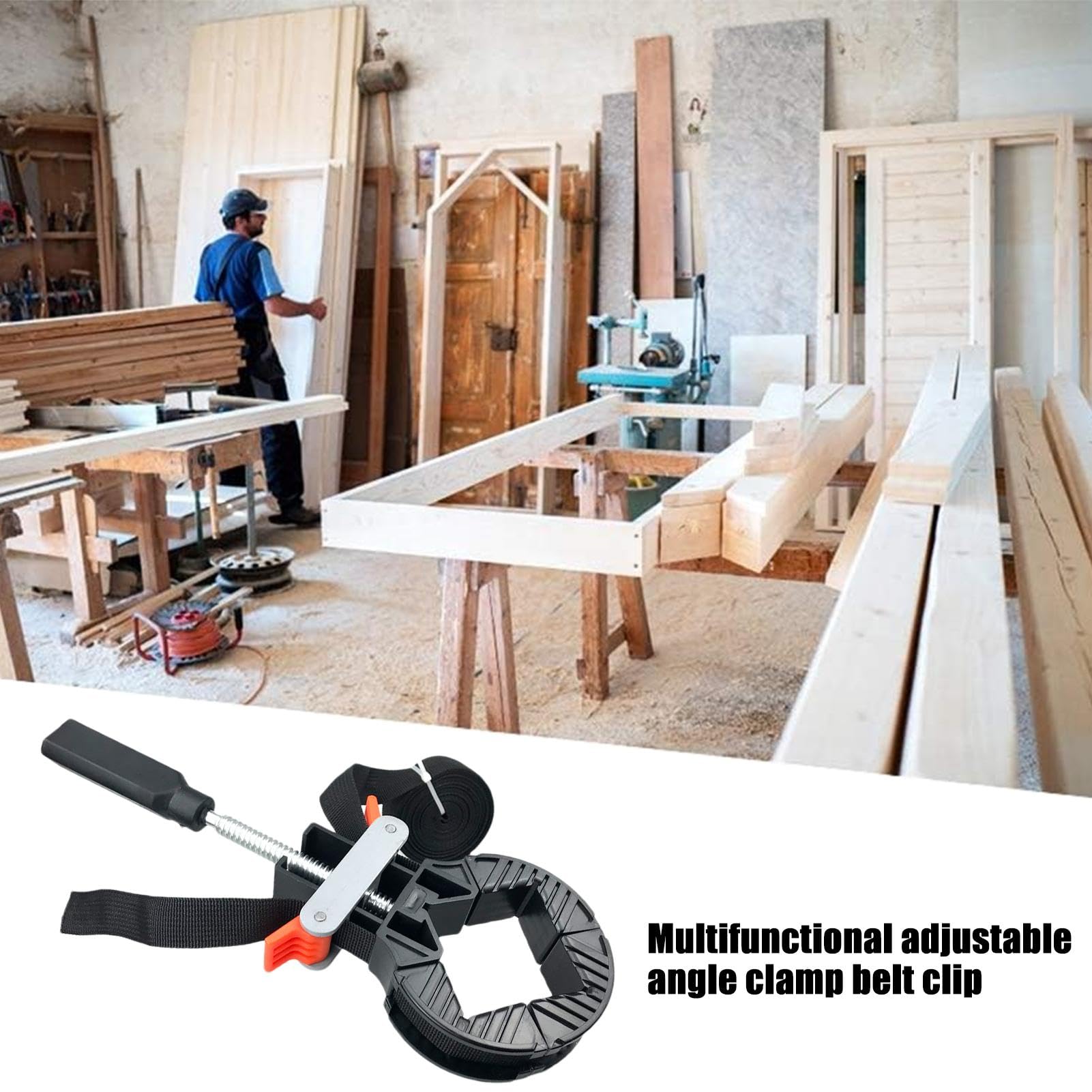 Strap Clamps for Woodworking - Nylon Corner Clamps for Woodworking - Wood Working Clamps Sets, Quick Release Band Clamps, Picture Frame Clamps for Woodworking