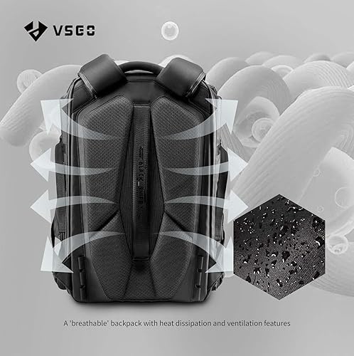 Miniatura 6 de VSGO Mochila para cámara impermeable, compartimento para laptop de 15.6 pulgadas, Negro -, Ciudad