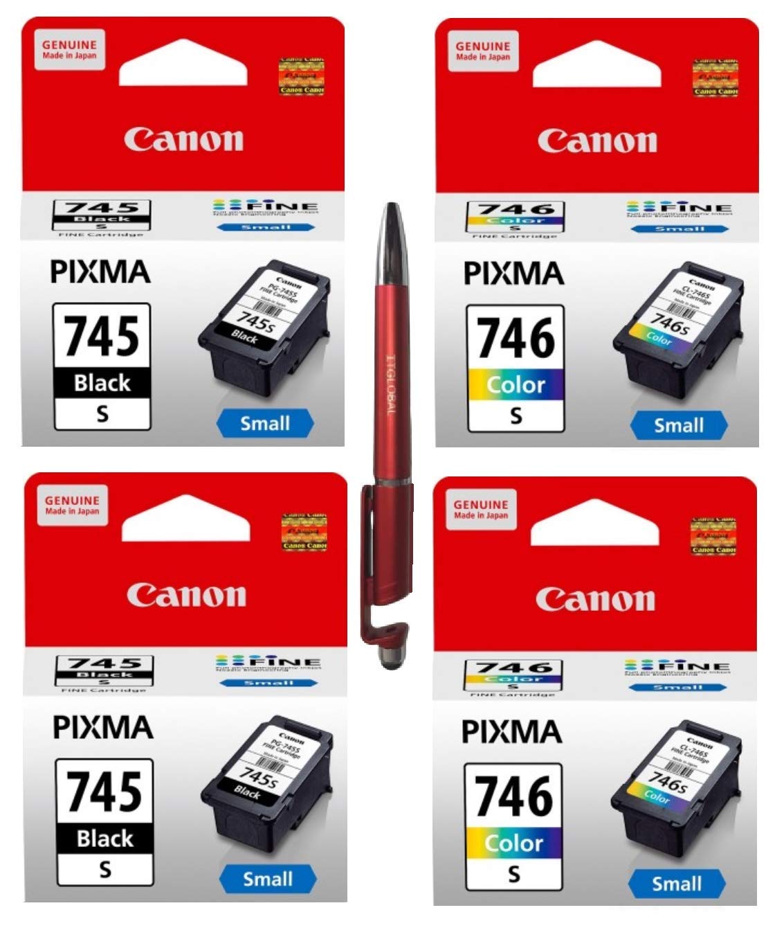 Canon PG 745 Small Twin & CL 746 Small Twin Ink Cartridge TS 207 3170 3170S 3177S MX 497 IP 2870 2870S 2872 with ITGLOBAL 3in1 Multi-Function Mobile Phone Stand, Stylus, Pen (B081F7KLBK) Amazon Price History, Amazon Price Tracker