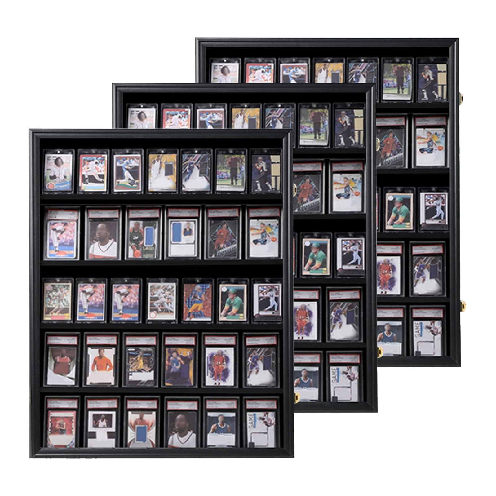 KCRasan 3 Pack 35 Graded Sports Card Display Frame -Display Case Lockable