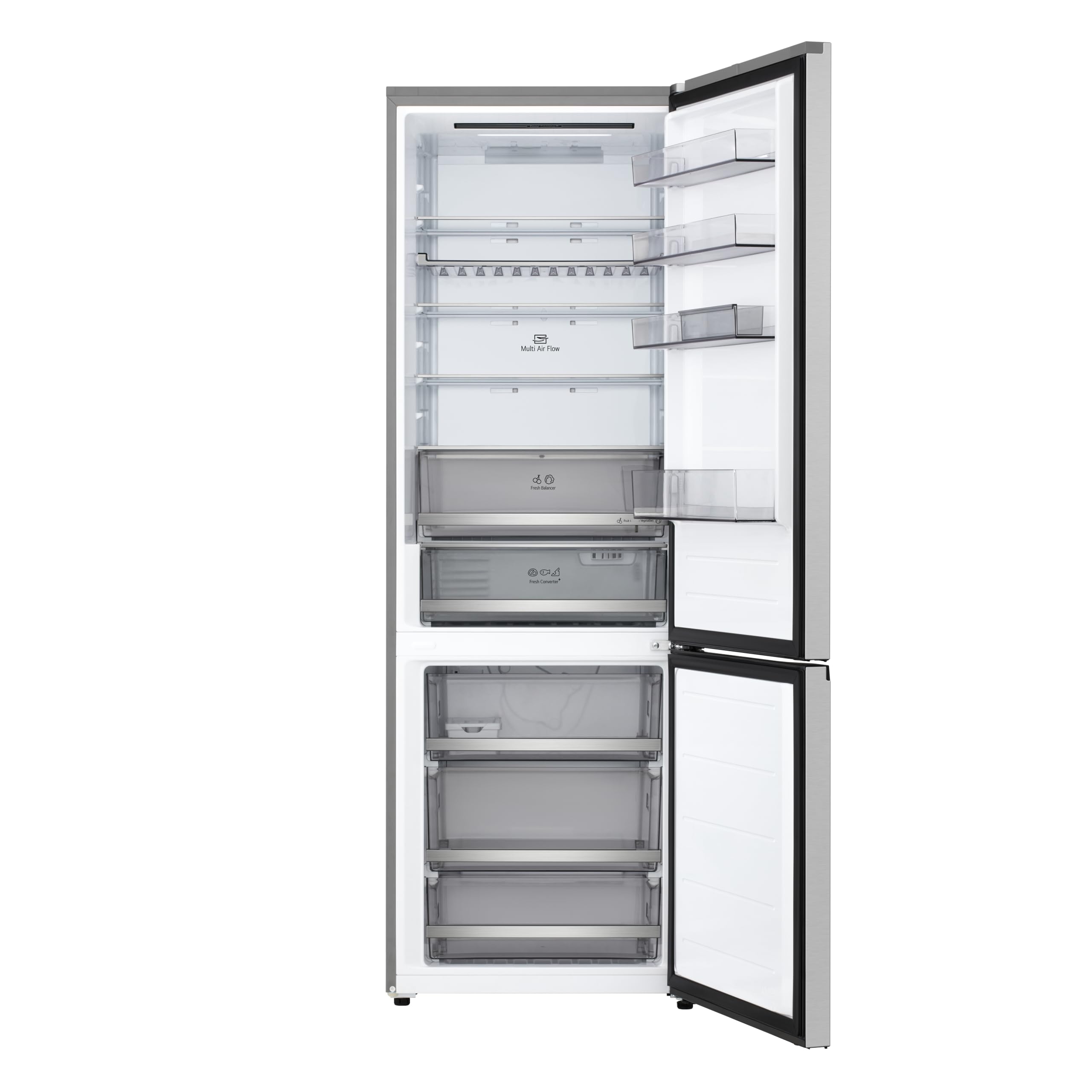 LG GBBW322DPY Frigorifero Combinato Fit & Max Larghezza 70cm, Classe C, Raffreddamento Intelligente con AI Fresh,Fresh Converter, Total No Frost e Metal Fresh, Door Cooling, 465L, Wi-Fi, Prime Silver