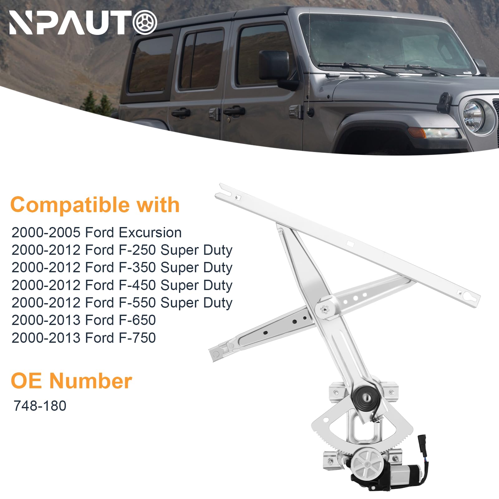 F350 Super Duty Accessories Front Passenger Side Power Window Regulator ...