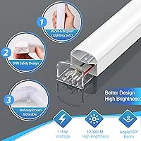 Vista 2 de Luz LED hexagonal para garaje - Luz para detallado automotriz de 12 700 lm, luces de techo y pared para decoración modular, ideal para taller