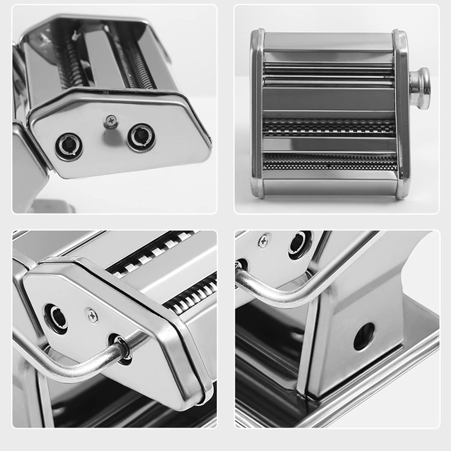 Home Kitchen Multi-Function Manual Electric Noodle Machine Small Two-Knife Three-Knife Noodle Machine Dumpling Wonton Skin Stainless Steel Noodle Rolling Machine,a6