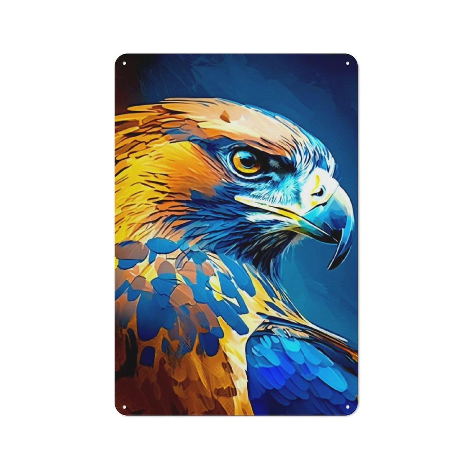 Junmoney Eagle Tin Wall Plaque 30X20cm With For Home Office Or Studio, A New Home Present For Creative Workspace Decorators