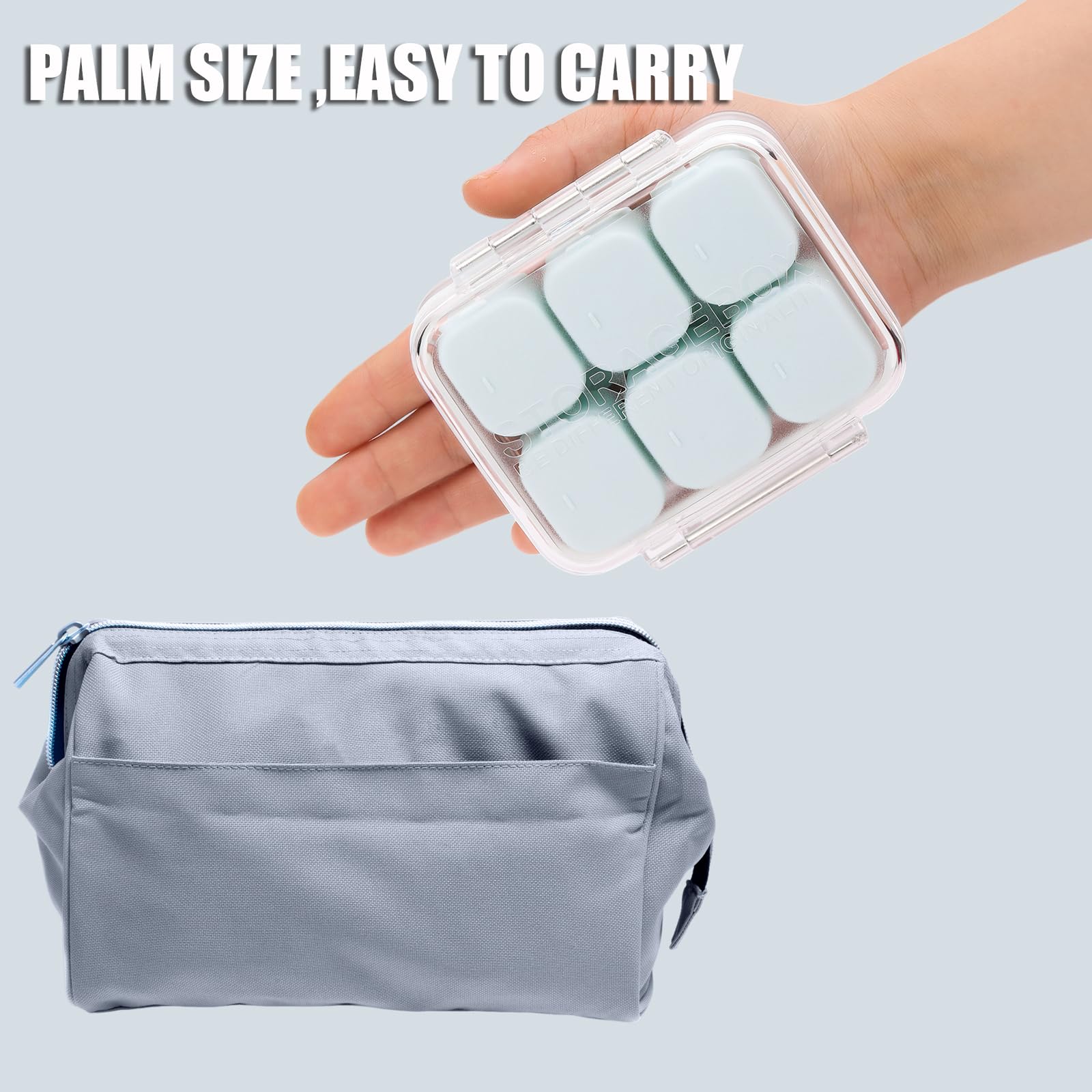 RICHCEE Organizador diario de píldoras de 10 compartimentos para bolso de bolsillo, píldoras portátiles diarias, aceite de pescado/vitaminas/caja de suplementos (azul)