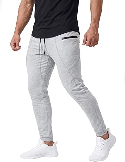 Men's Tapered Jogger Sweatpants with Drawstring Waist and Side Pockets