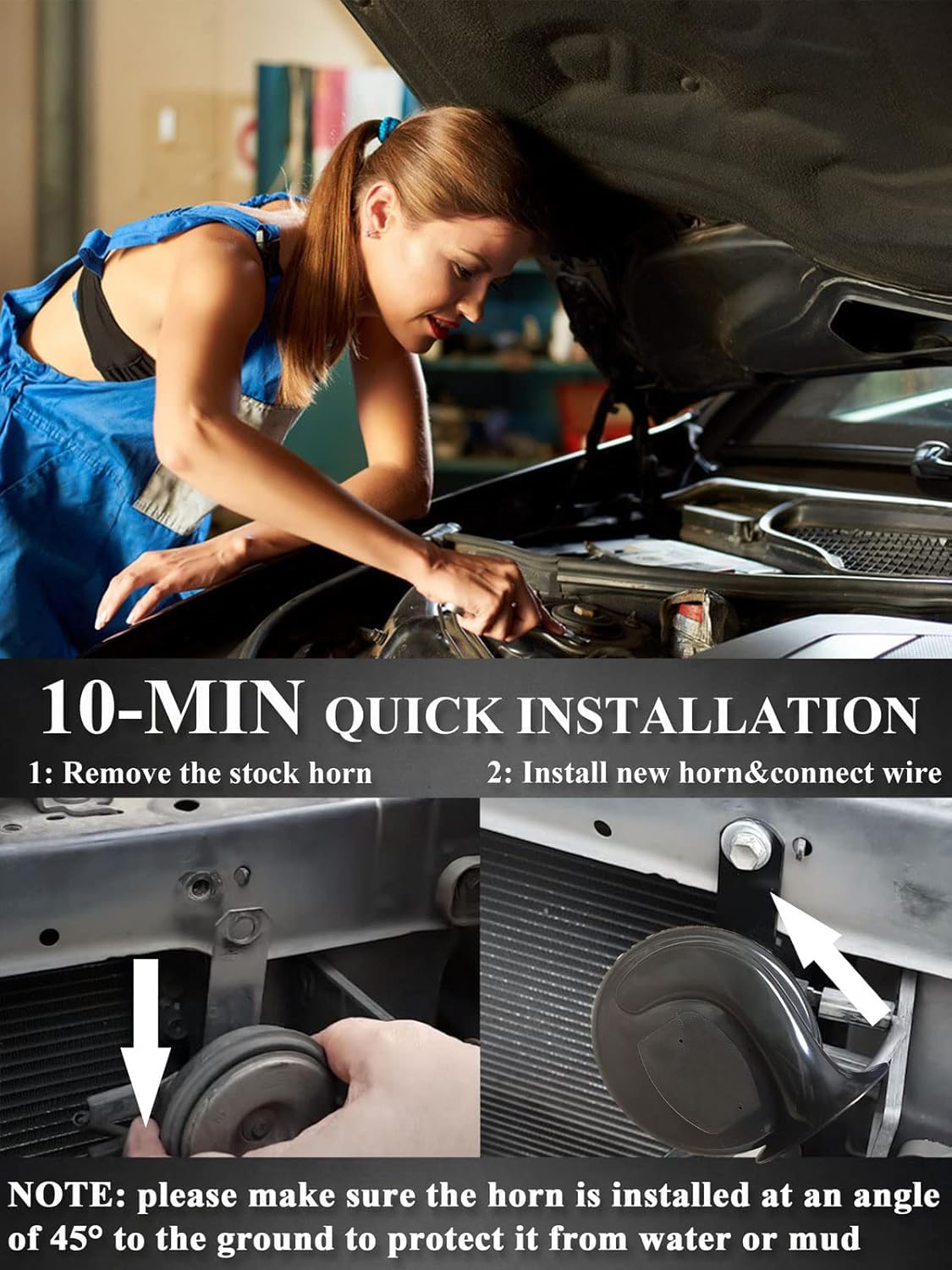 Greluma 2 Pz Clacson per auto 12V 115dB, clacson elettrico universale ad alta potenza, compatibile con la maggior parte di auto, veicoli fuoristrada, motociclette e camion, 80 mm