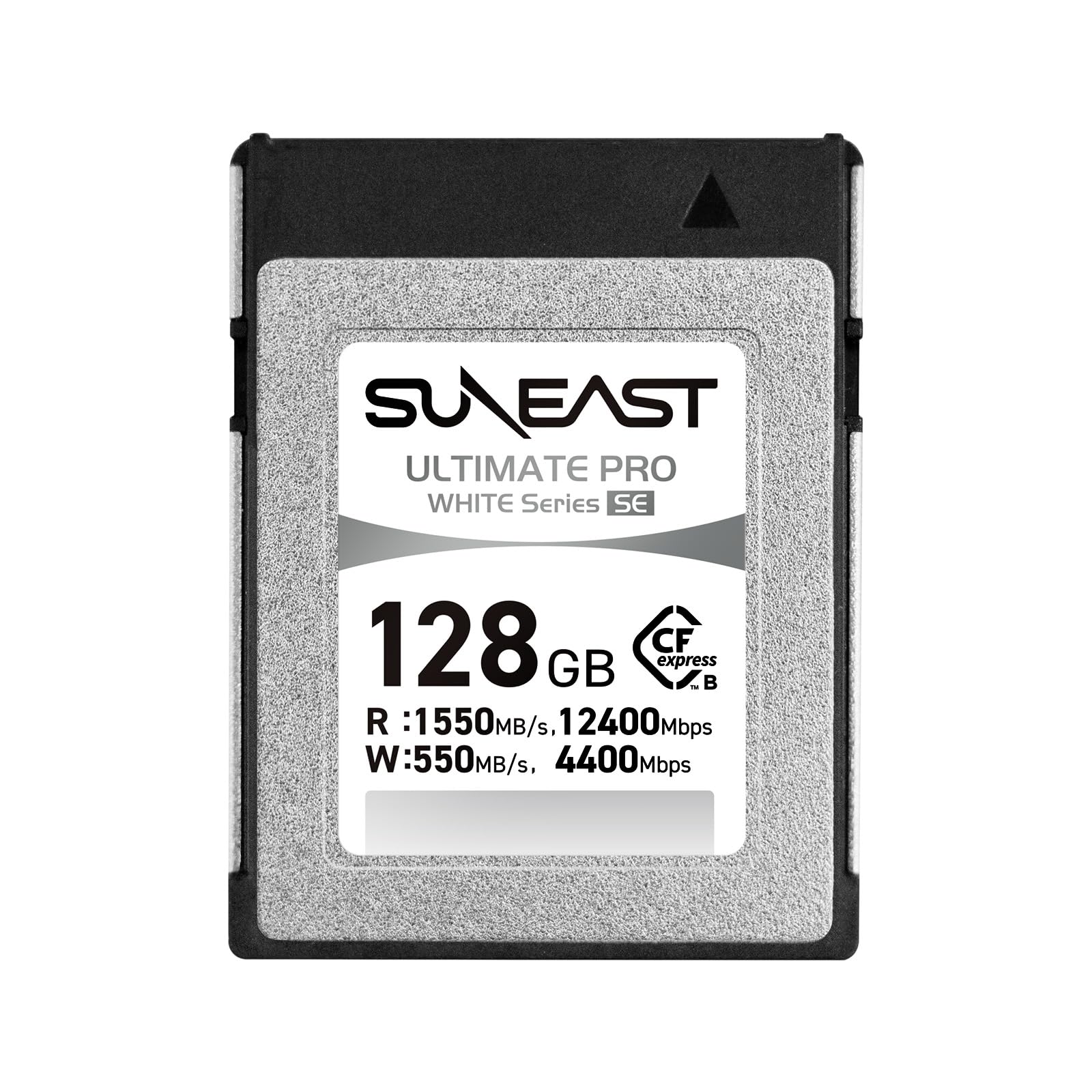SUNEAST Ultimate PRO White CFexpress Type B, 128GB Memory Card, Up to 1550MB/s Read, 550MB/s Write, TLC 8K Video Card for Professional Cameras,