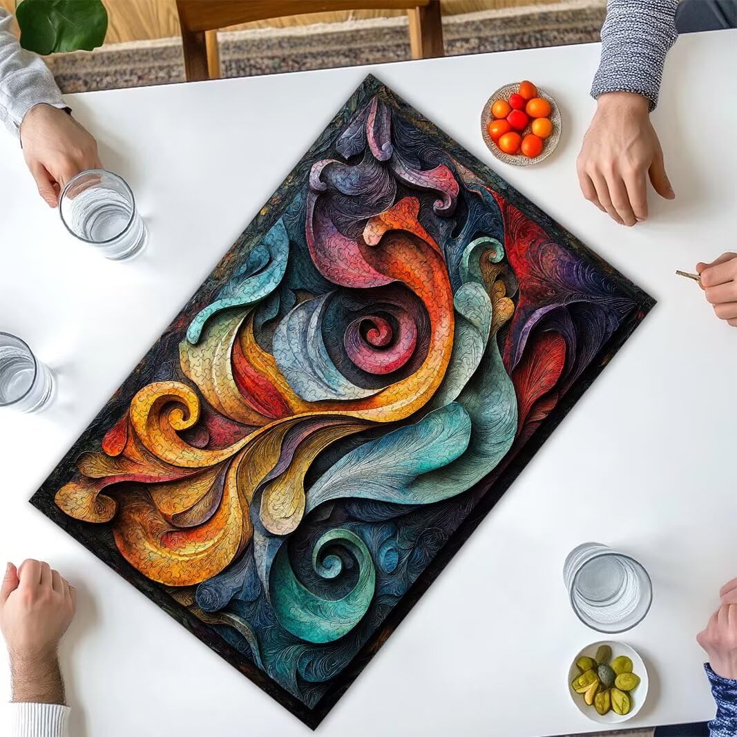 Puzzle 3000 sztuk, abstrakcyjne drewniane puzzle dla dorosłych, prezenty