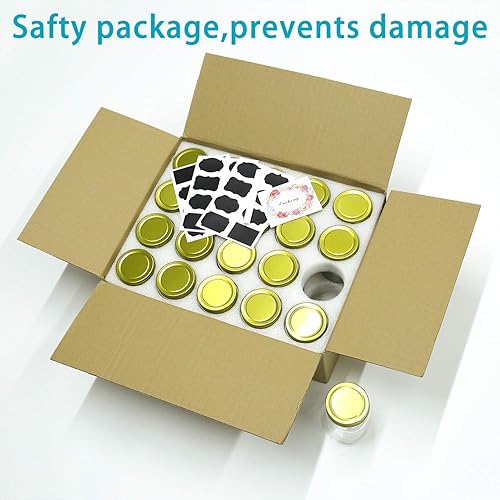 Miniatura 9 de Encheng Tarros de vidrio de 16 onzas con tapas tarros de boca ancha para almacenamiento tarros de conservas para encurtidos hierbas gelatina