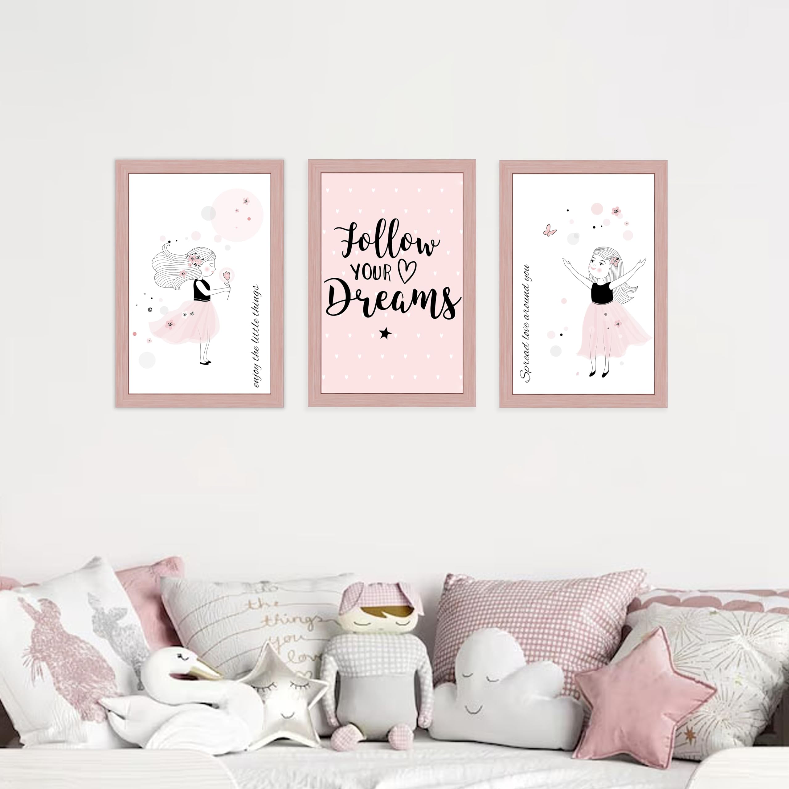 Painting Mantra Art Print Follow my Dreams My Princess Walls Colorful Nursery for Kids Room Decoration, Home Decor Wall Hanging Decorative gifts (Set of 3, 8.9x12.8 Inch, A4) (B0CJRD2C42) Amazon Price History, Amazon Price Tracker