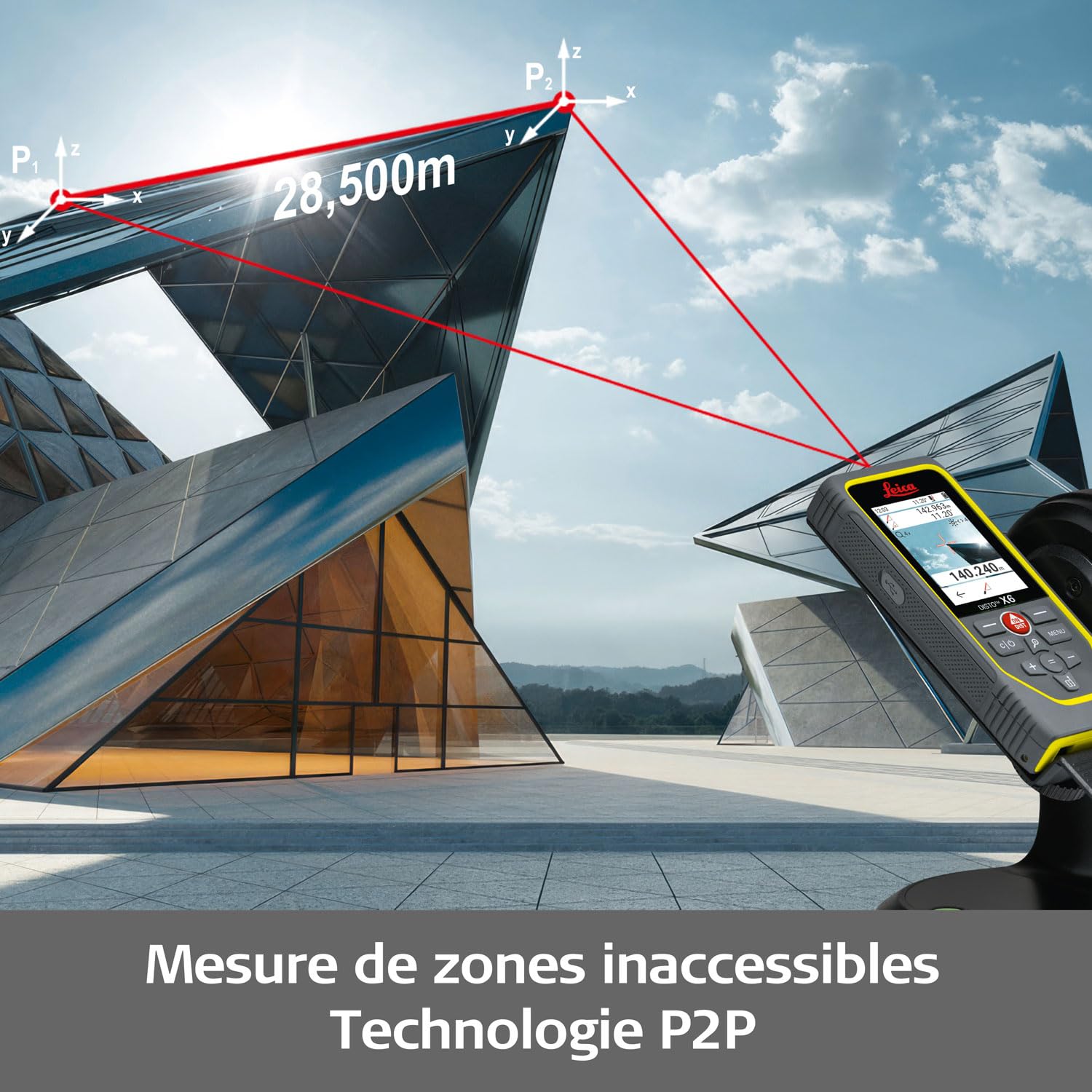 Leica DISTO X6-P2P Pack – kit télémètre Laser Ultime avec l'encodeur Leica DST 360-X, Le trépied TRI 120 et la Plaque de Mire GZM 3 en Coffret (Utilisation en intérieur et extérieur)