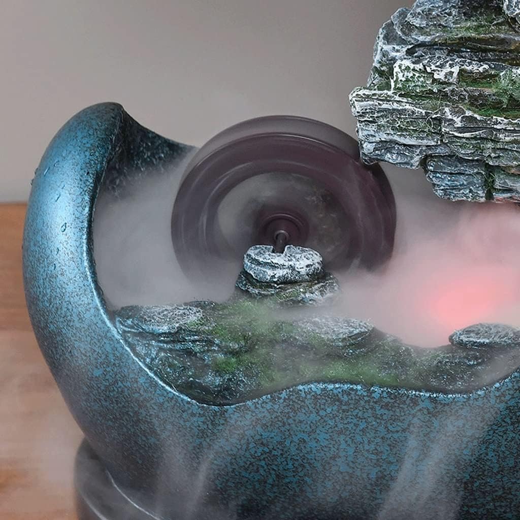 Tabletop Fountains Tabletop Fountain Home Decoration Water Craft Fountain Office Desk Lucky Waterfall Fountain Indoor Atomization Decor Desktop Fountain Zen Meditation in