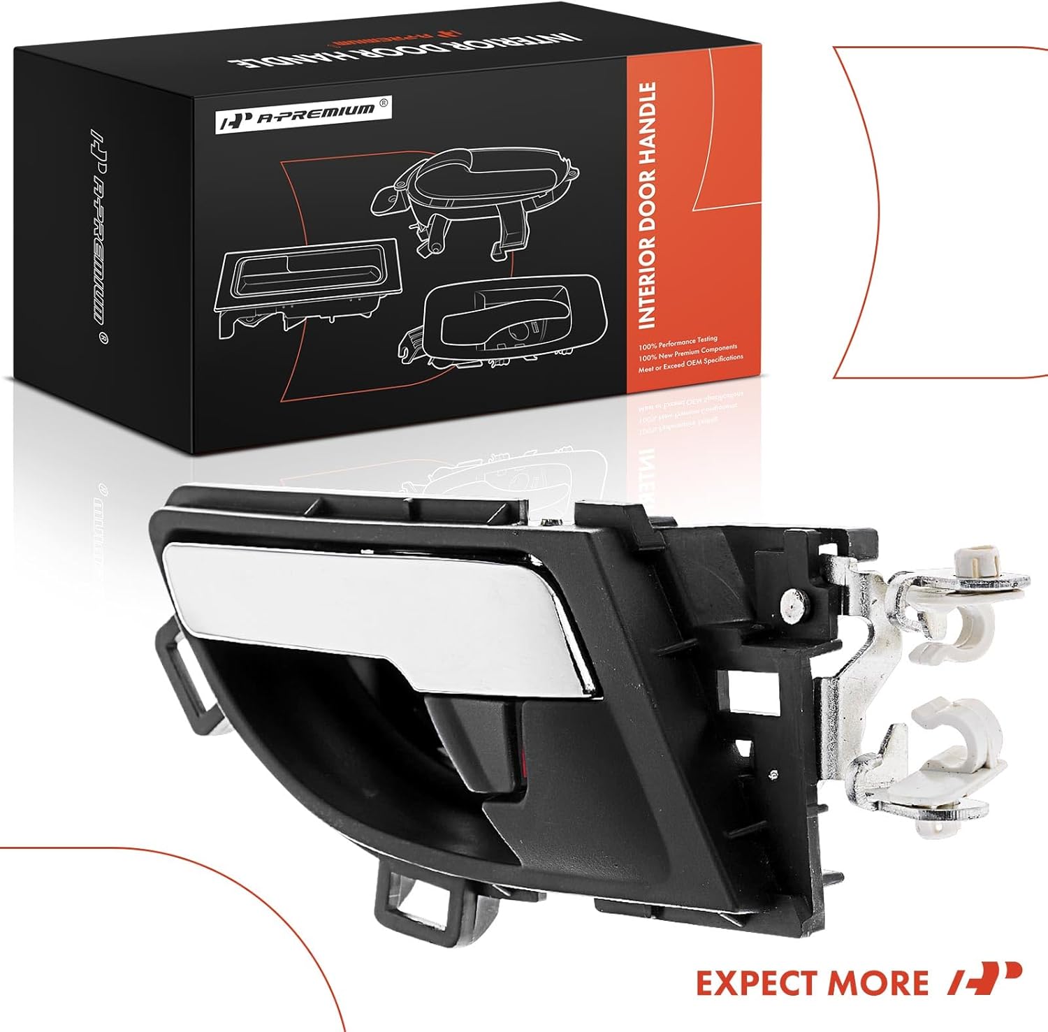 A-Premium Front or Rear Left Driver Side Interior Door Handle Compatible with Honda CR-V CRV 2007 2008 2009 2010 2011, Black Housing with Chrome Lever, Replace# 72160-SWA-A01ZA, 72160-SWA-A02ZA