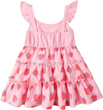 Toddler Girl Summer Dress Kids Sleeveless Holiday Hawaiian Dress Printed Ruffle Sundress Tiered Boho Beach Dresses