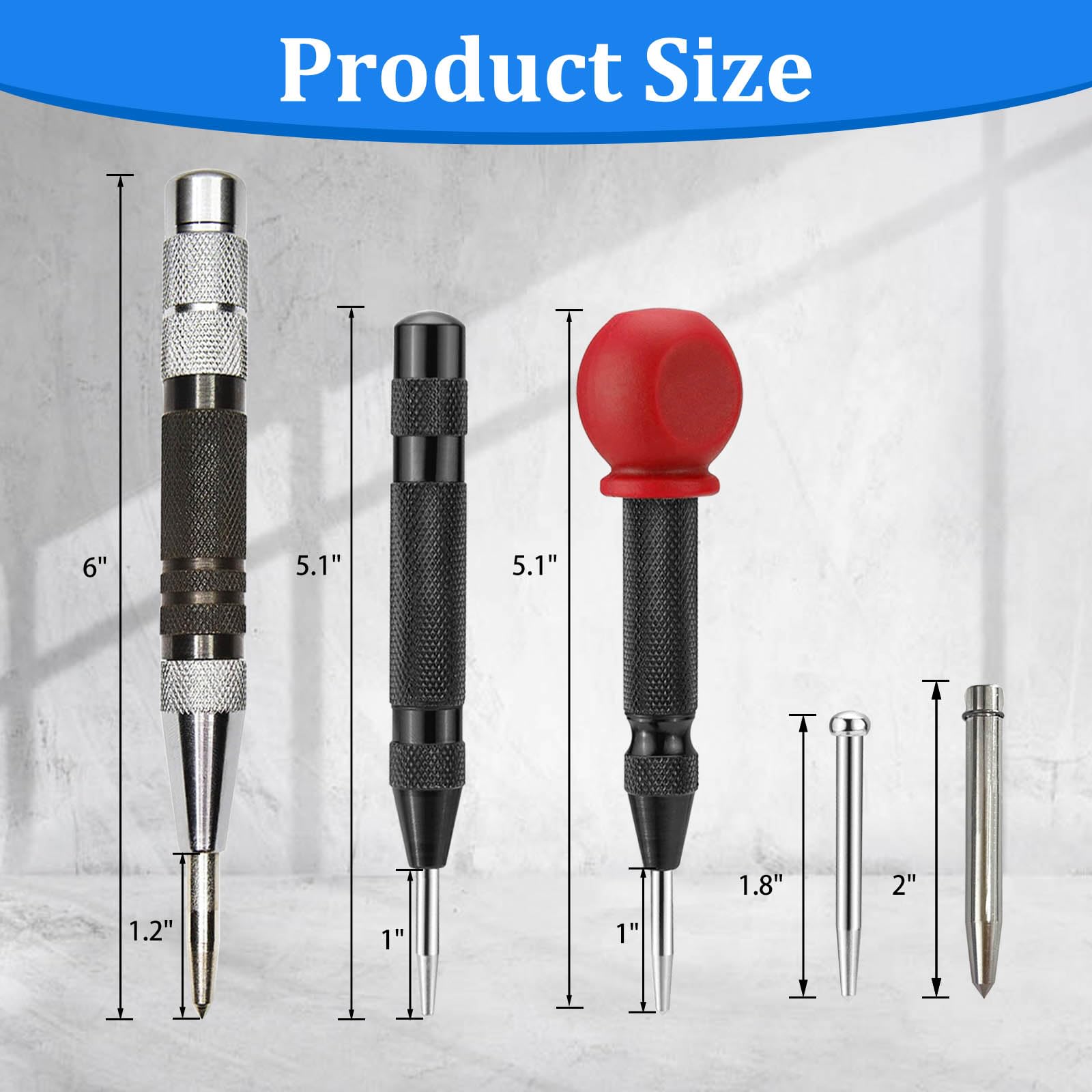 Automatic Center Punches - 3 Pack, FREE SHIPPING -2