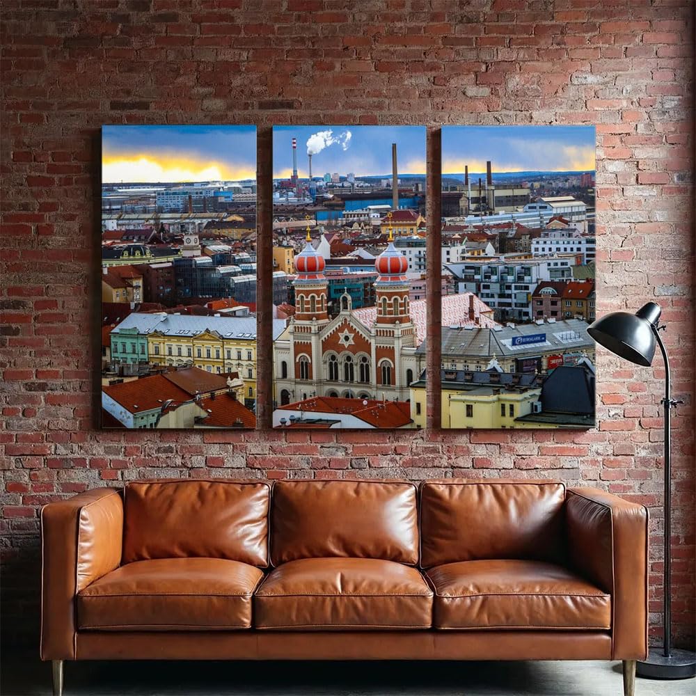 Wall Art | Printed MDF Wall Painting|Home Decor for Living Room, Bedroom, Office, Study (14x27inch x 3Panel) - Pilsen Czech
