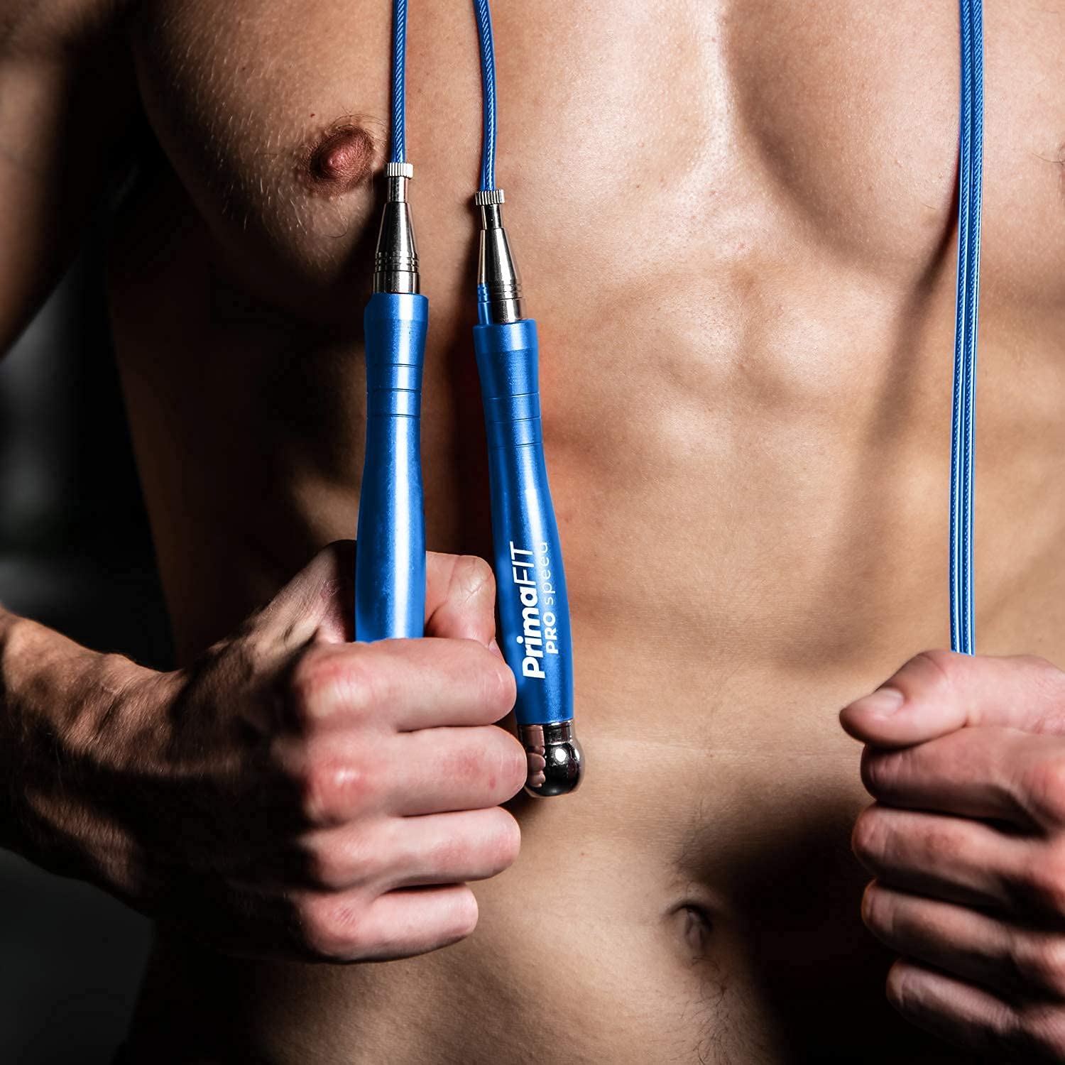 PrimaFIT Pro Speed Corda Per Saltare Professionale Con Pesi, Corda Salto Crossfit Pesante Regolabile Jump Rope Boxe, Cuscinetti a Sfera, Autobloccante, Alluminio, Perdita Peso,2 Cavi d'Acciaio & Borsa