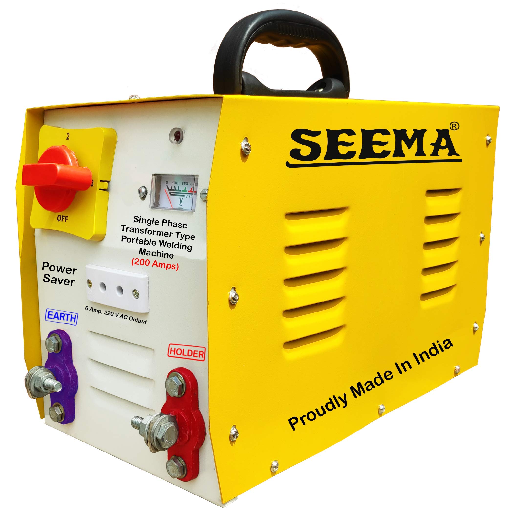 SEEMA Aluminium Portable Single Phase Ac Arc Welding Machine | Transformer Based | 200 Amps | 16 Kg Weight | Yellow Colour | 1 Unit | Mild Steel Body | 1 Year Warranty (B089DPDSKL) Amazon Price History, Amazon Price Tracker