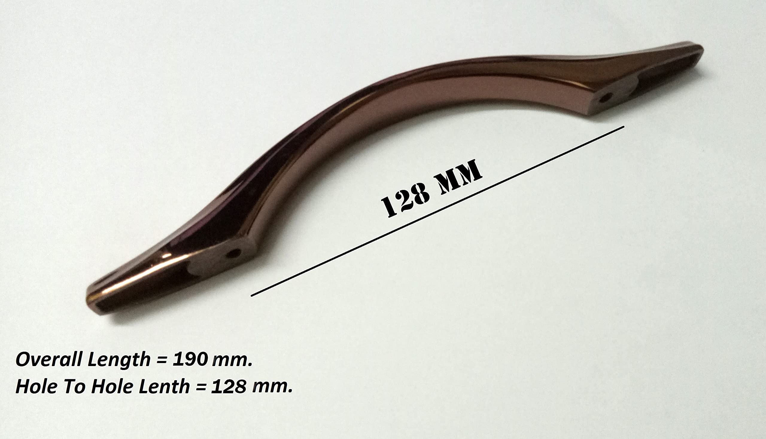 Techlife Accessories Copper Glossy Finish Handle for Kitchen Cabinets/Door Handle/Drawer Handle/Pull Handle/Window Handle for Home Furniture and Home Decor (Size 128mm, Pack of 2) 1