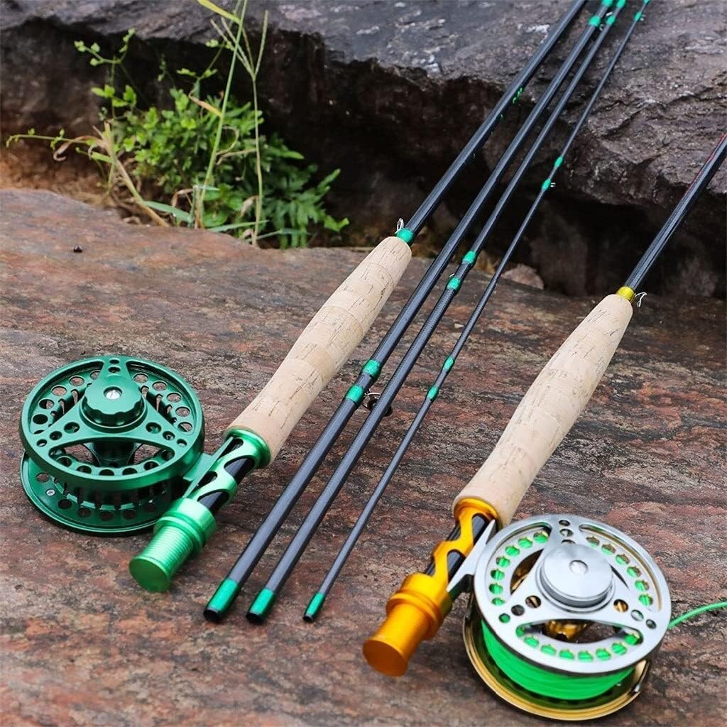 2.7M Fly Fishing Rod Set 5/6 Combo, Fly Rod with Fly Reel Fishing Line, Aluminium Alloy Spool, for Freshwater Saltwater Fishing