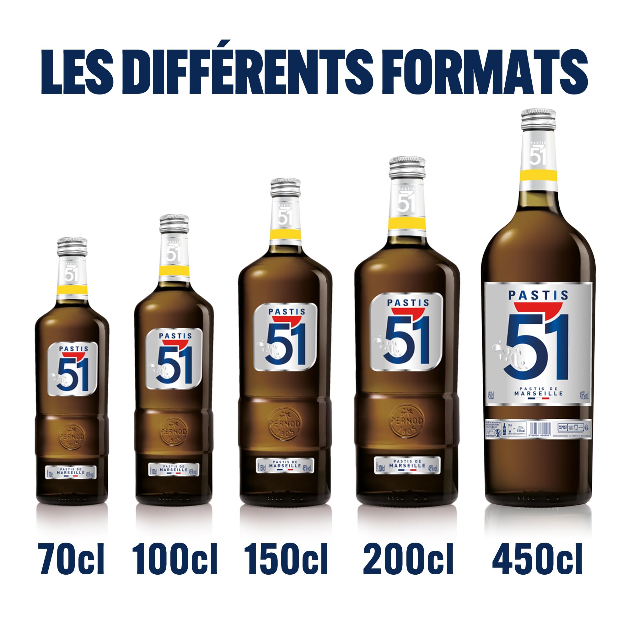 PASTIS 51 Apéritif anisé Pastis de Marseille - 45%, 150cl