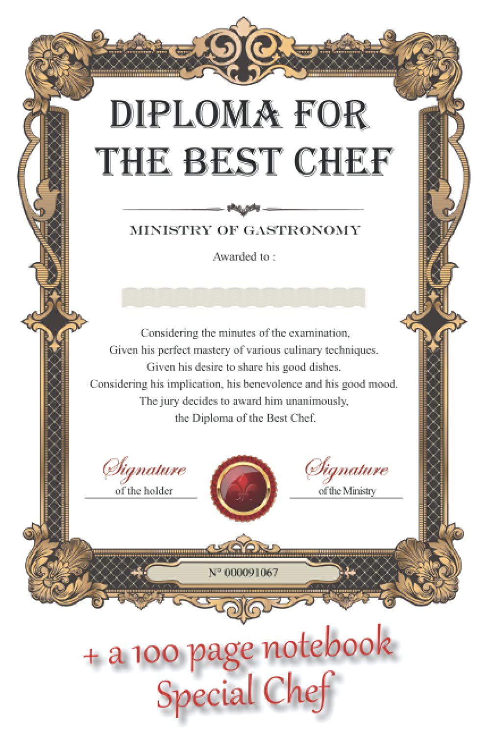 Diploma for the Best Chef: Special Notepad for the Cook - Gift Idea
