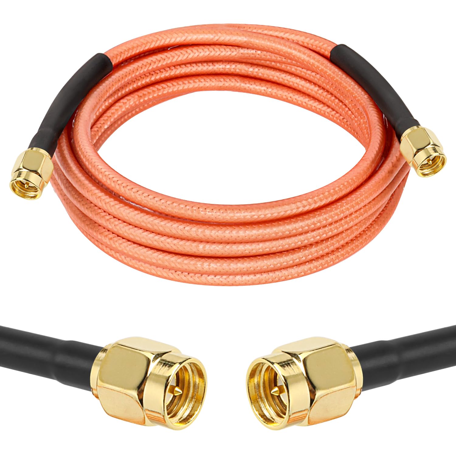 MOOKEERF Câble coaxial SMA mâle vers SMA mâle 50 ohm RG142 Câble d'extension d'antenne à ultra faible perte avec connecteur SMA pour équipement réseau 3G/4G/5G/LTE, GPS, radio RF vers antenne (3 m)