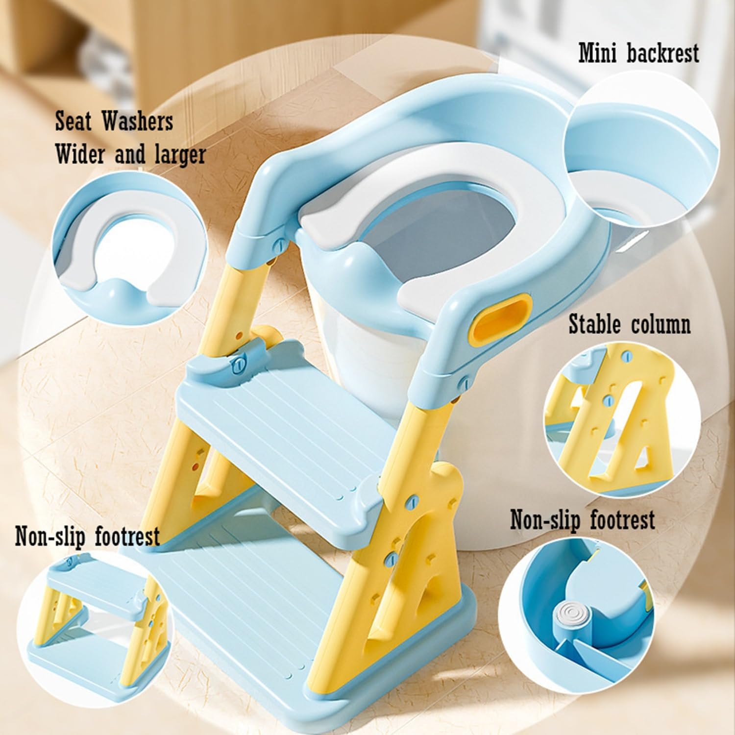 KtEli 2 in 1 Potty Training Seat & Toddler Step Stool, Toddler Toilet Seat with Step Stool, Adjustable Step & Seat Height Potty Seats for Toddlers Boys Girls,Anti-Slip Pads,Urinal Splash Guard(Pink)