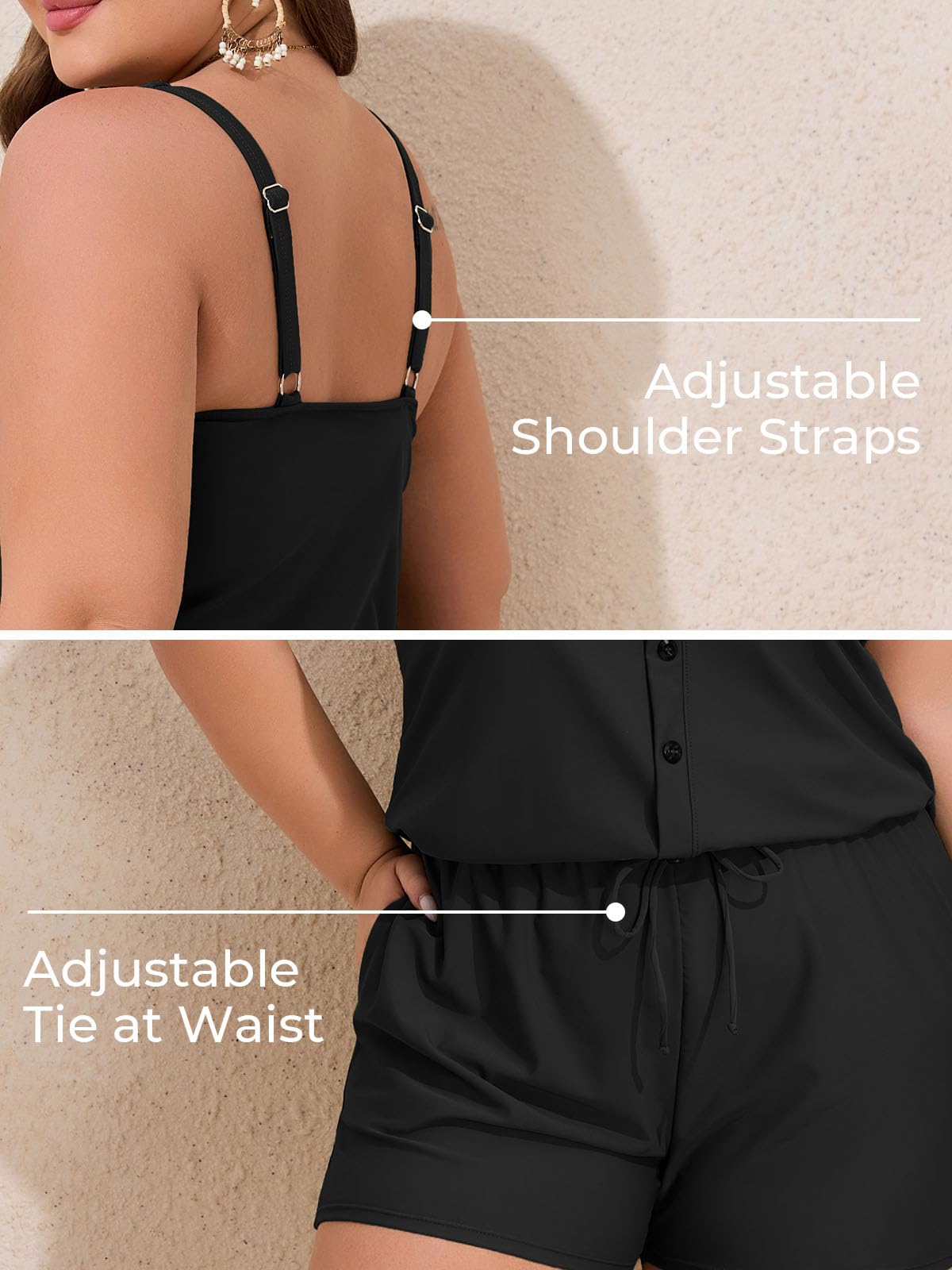 Summer Mae Plus Size Swim Mameluco Traje de baño de una Pieza Mujer Blouson Traje de baño con Bolsillos 2026 Trajes de baño Modestos
