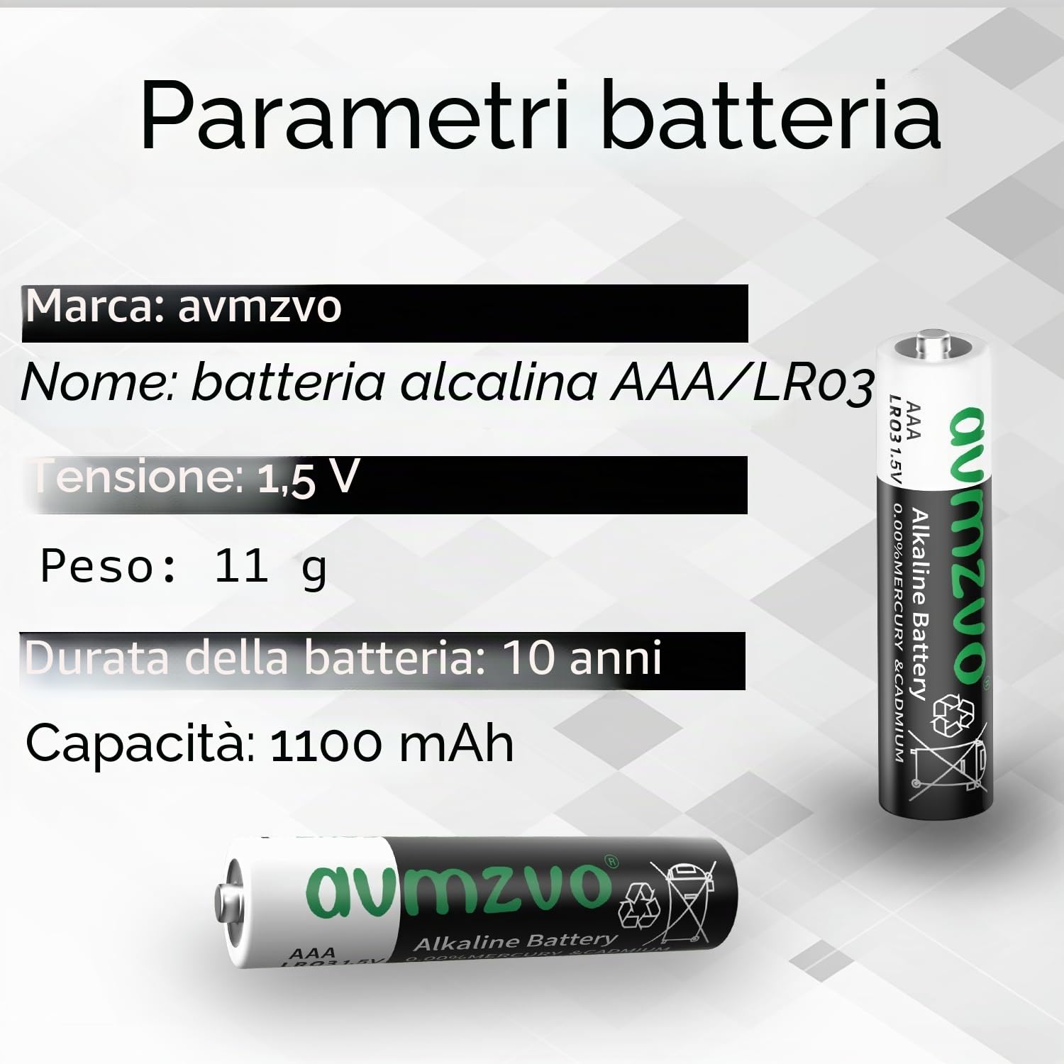 batterie AAA 400 pezzi, LR03 1,5V Batteria alcalina a lunga durata, Potente, Può essere utilizzata per giocattoli, sveglie e altri dispositivi elettronici【10 anni di garanzia】