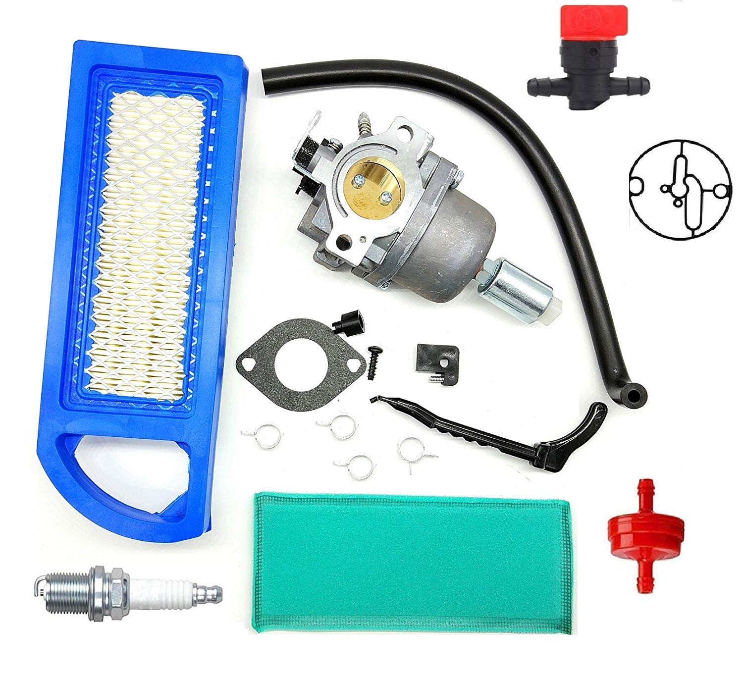 MDAIRC794572 Carburetor with Air Fuel Filter Line Spark Plug for Briggs & Stratton 791858 791888 792358 793224 697190 697141 698445 Intek 14-18hp Carb 31A507