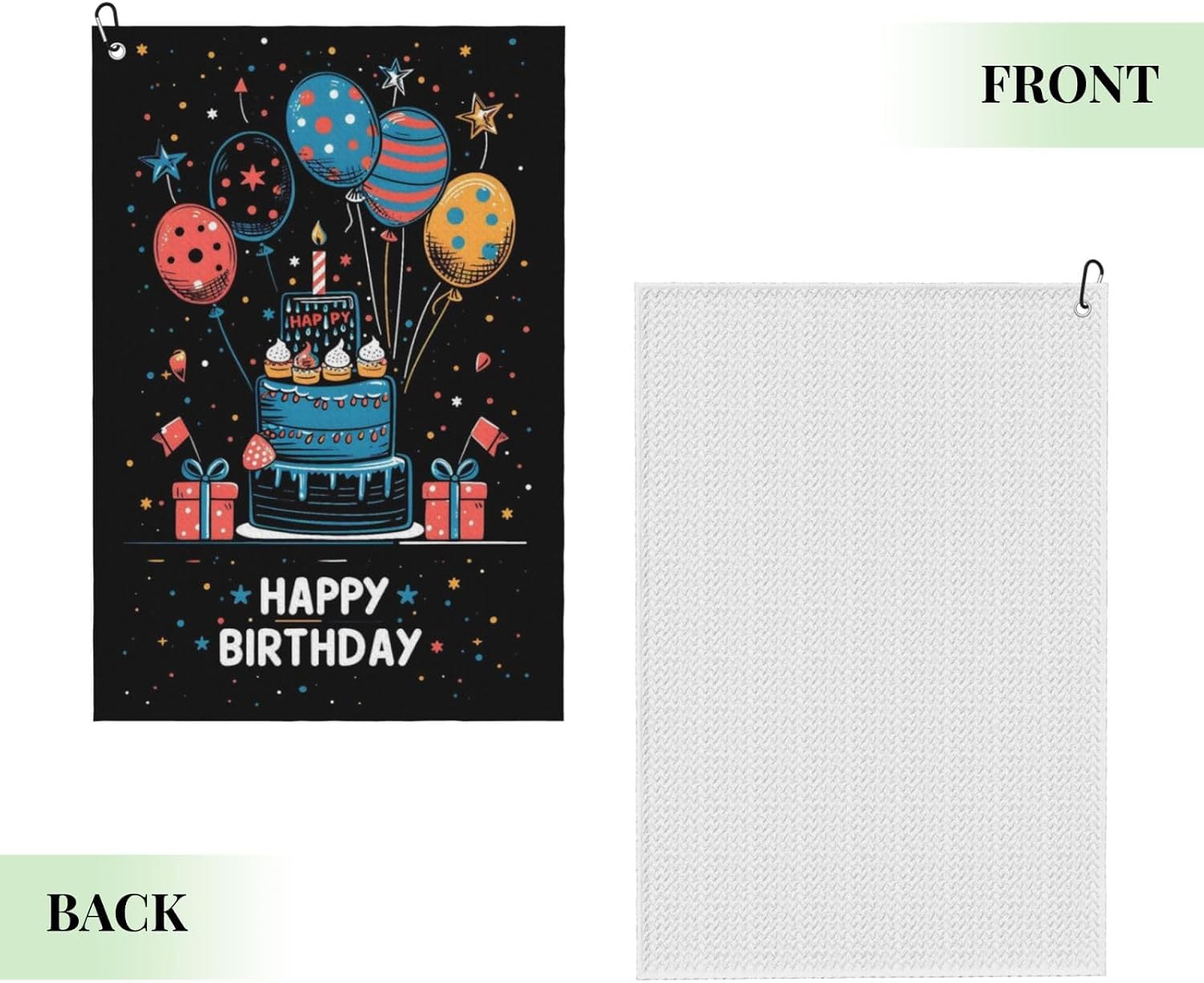 Funny Golf Towel Happy Birthday Balloons Golf Gifts with Clip for Men Husband Boyfriend Dad 24×16 Inches