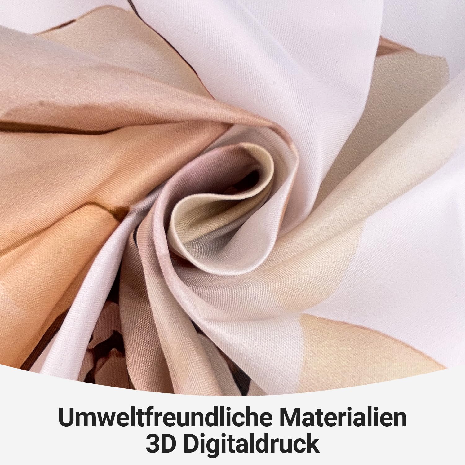 Lerores Shower Curtain, 120 x 200 cm, Orange & Navy Flower, Weighted Hem, Anti-Mould, Water-Repellent - Image 3