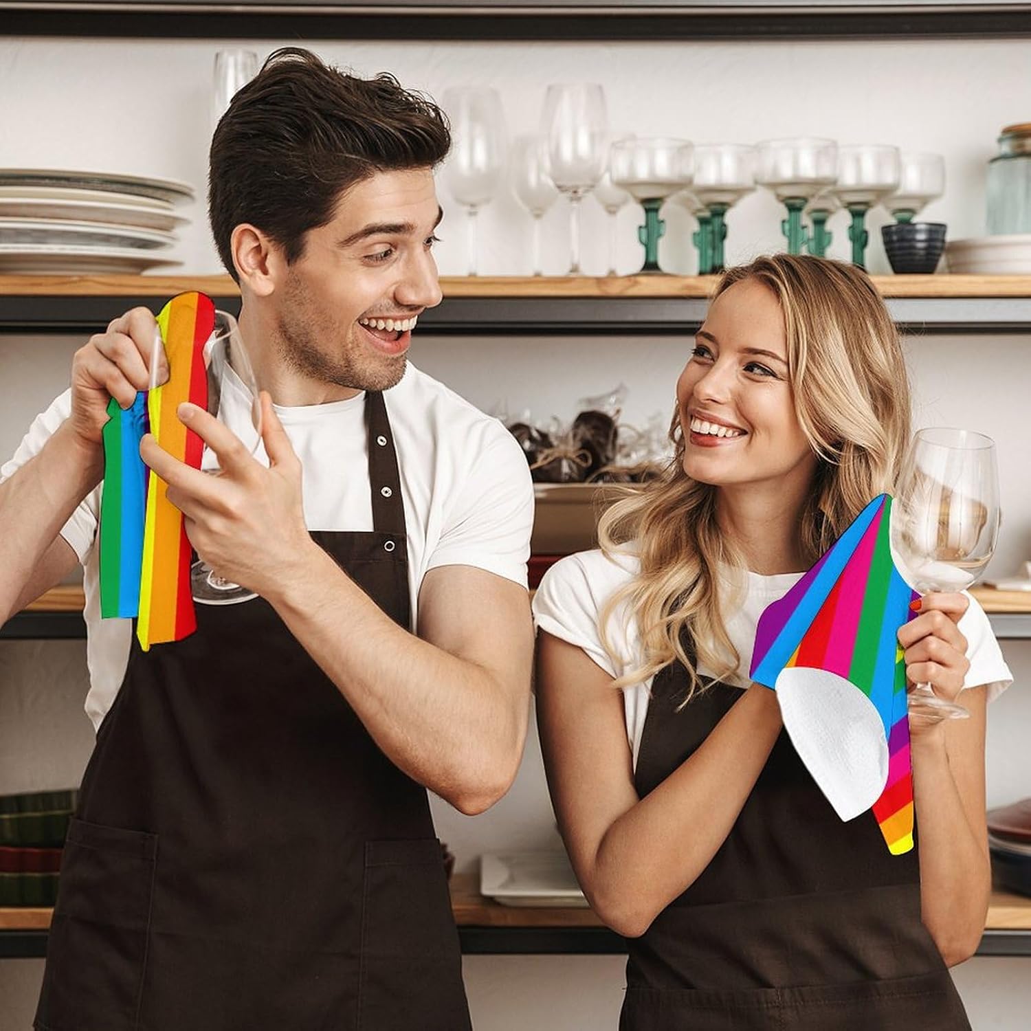 LGBT Rainbow Transgender Flag Hand Towels for Bathroom Kitchen Towels Small Towel Handkerchiefs with Hanging Loop 4PCS