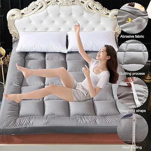 Miniatura 2 de Colchón plegable para dormir, tamaño matrimonial, futón japonés para tumbona, cama de invitados, sofá de campamento, colchón de piso individual,