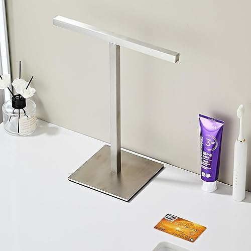 Vista 11 de Toallero de mano de baño, soporte para toallero en forma de T, acero inoxidable SUS304, acabado cepillado, barra de torre para baño, cocina, tocador