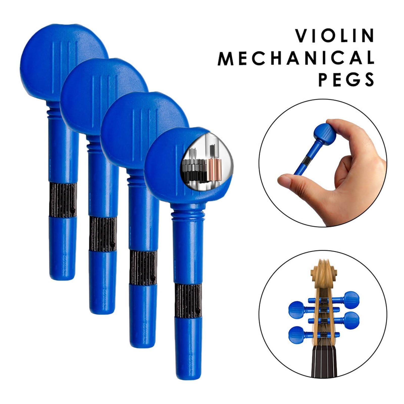 Clavijas De Violín Con Engranajes Coloridas 4/4 3/4 | El mecanismo de engranajes facilita el ajuste y evita resbalones mientras es colorido