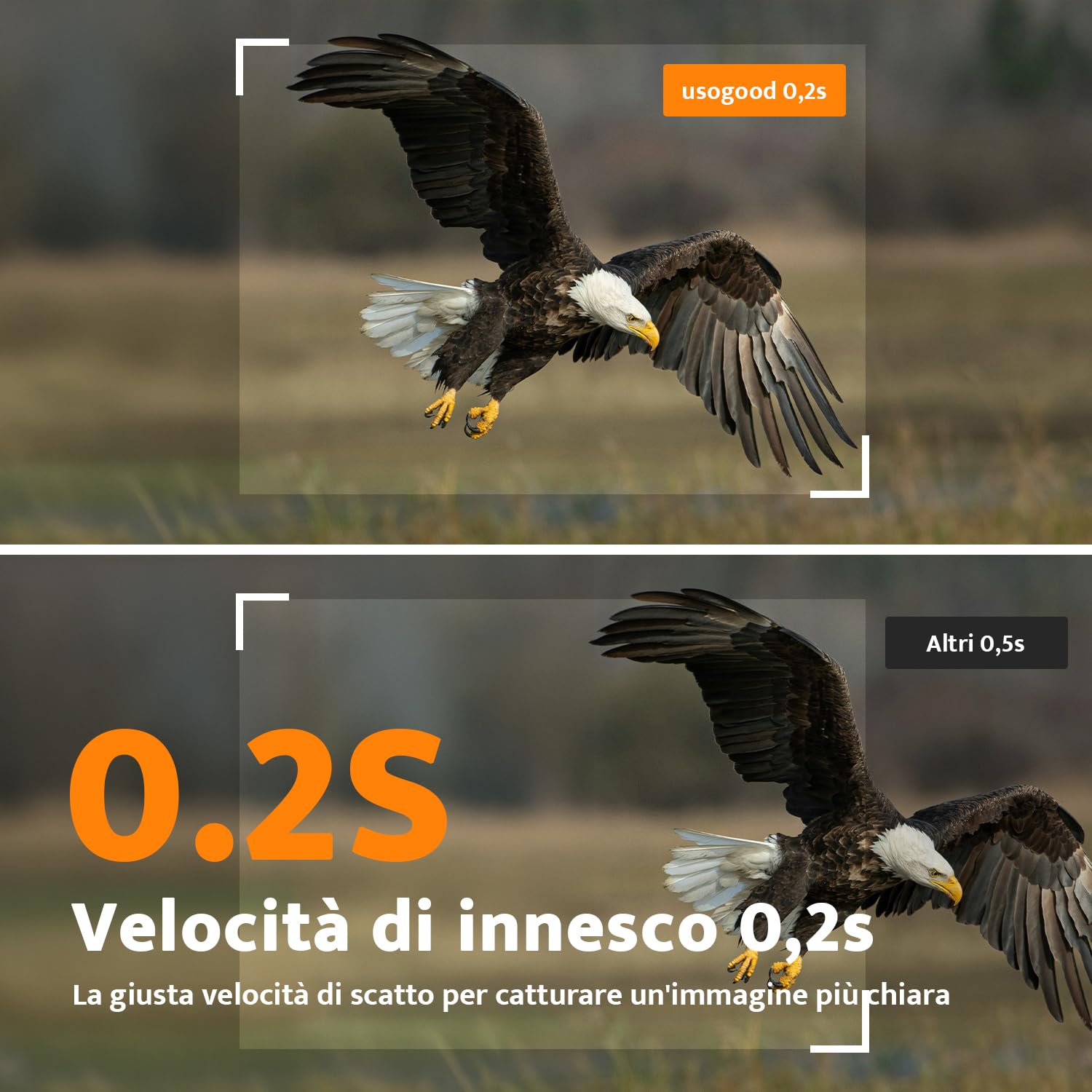 usogood Fototrappola Solare 4K 48 MP, Batteria al Litio da 2600 mAh Integrata, Fototrappola Notturna con Visione Notturna Attivata dal Movimento, Includere Scheda di Memoria da 32 GB IP66 Impermeabile