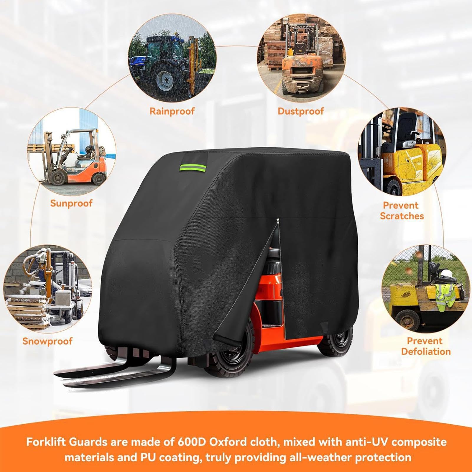 Fundas Para Vehículos Cubierta Impermeable Para Vehículo Industrial Con | Protector Antipolvo Antiviento Resistente A Los Rayos UV para Almacenamiento de Equipos