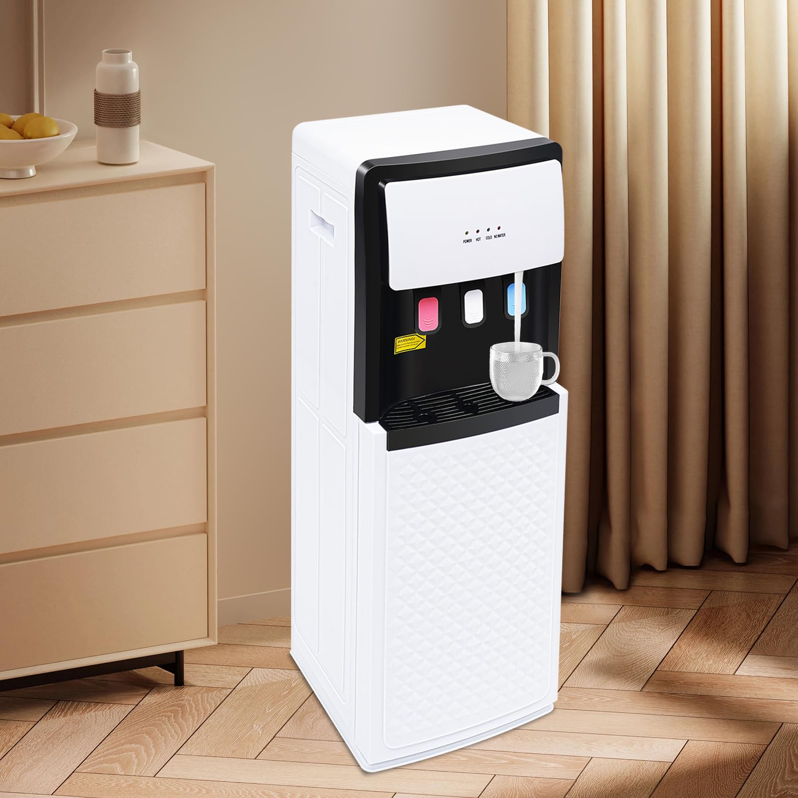 Dispenser di acqua da 500 W, distributore di acqua calda elettrico con protezione termica, doppia funzione per acqua calda/fredda, riempibile dal basso, adatto per casa, ufficio, cucina, camera da