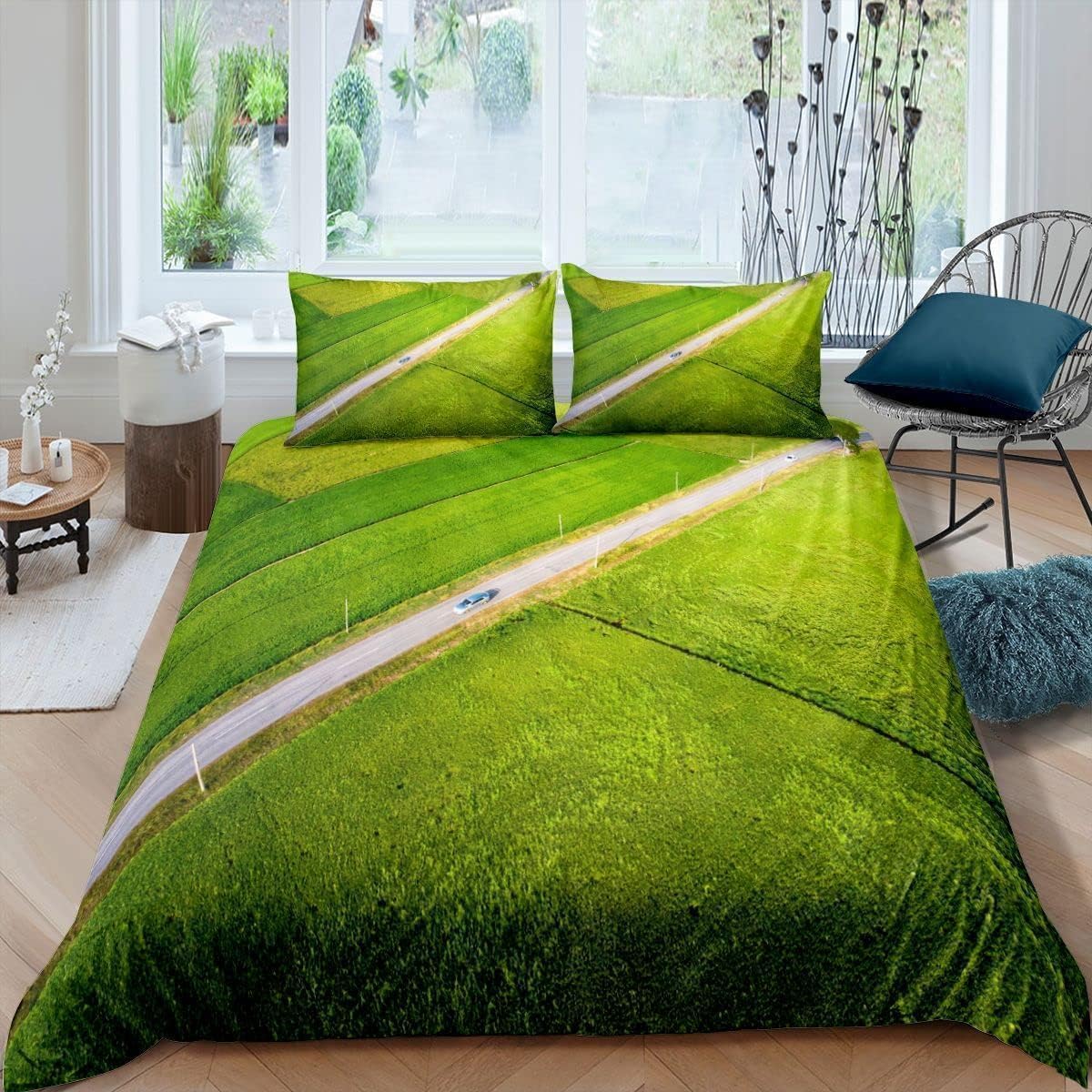 Housses couette paysages champêtres imprimé 3D pour une ambiance nature 200x200