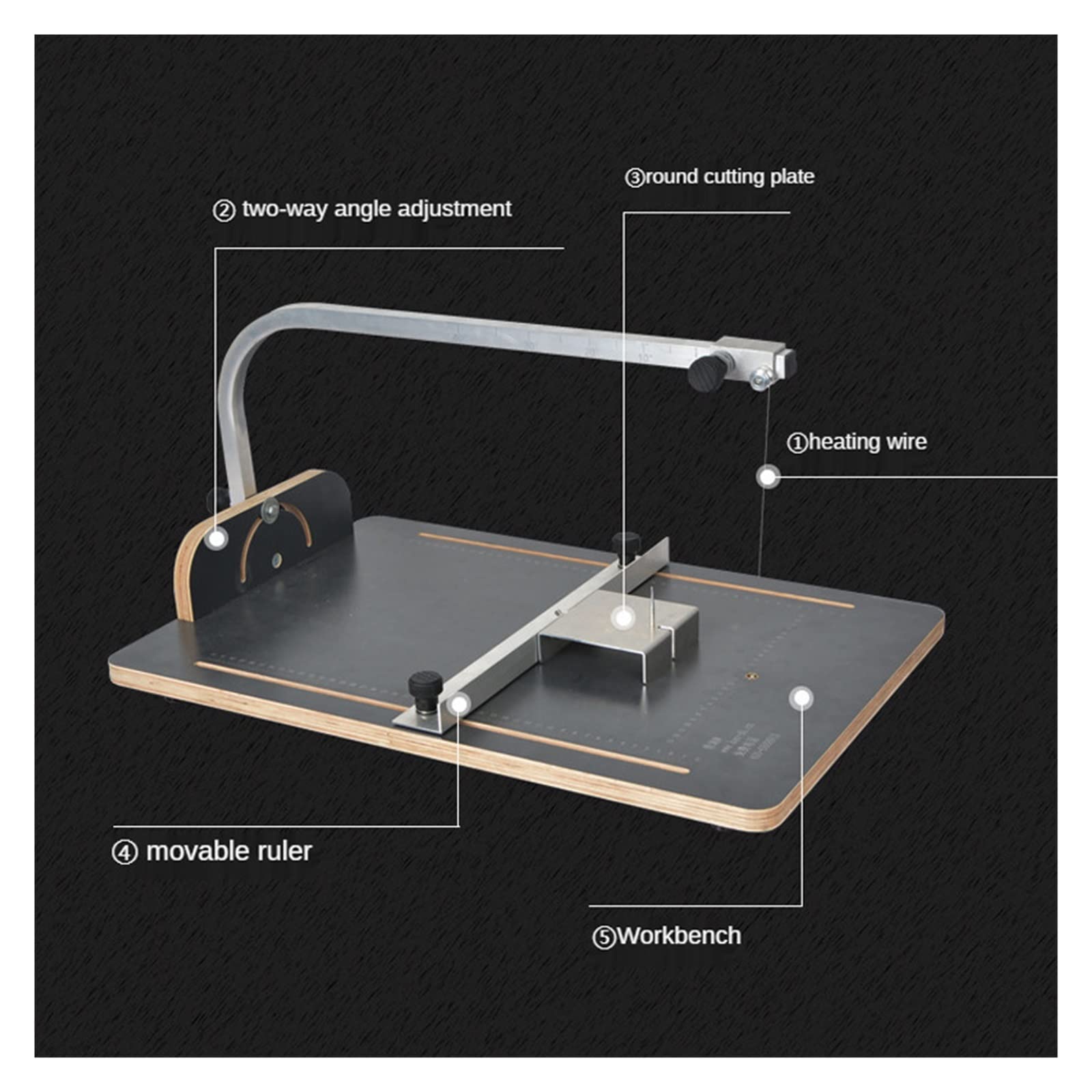 Máquina cortadora de alambre de calefacción eléctrica, cortadora de algodón perlado de espuma de baja densidad, mesa de espuma de poliestireno de 600x400mm,Importante