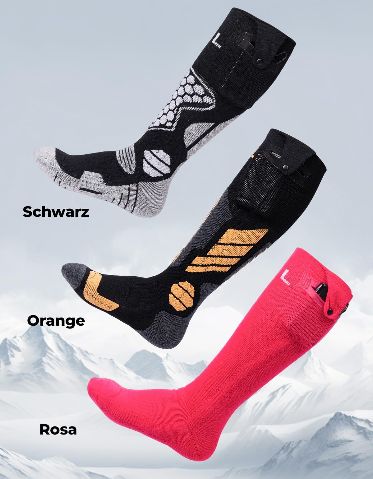 KEMIMOTO Calcetines Calefactables Controlados por App, con Calefacción Completa en Pies y Dedos, de Lana para Hombre y Mujer, Ideales para Ciclismo Esquí Pesca y Caza