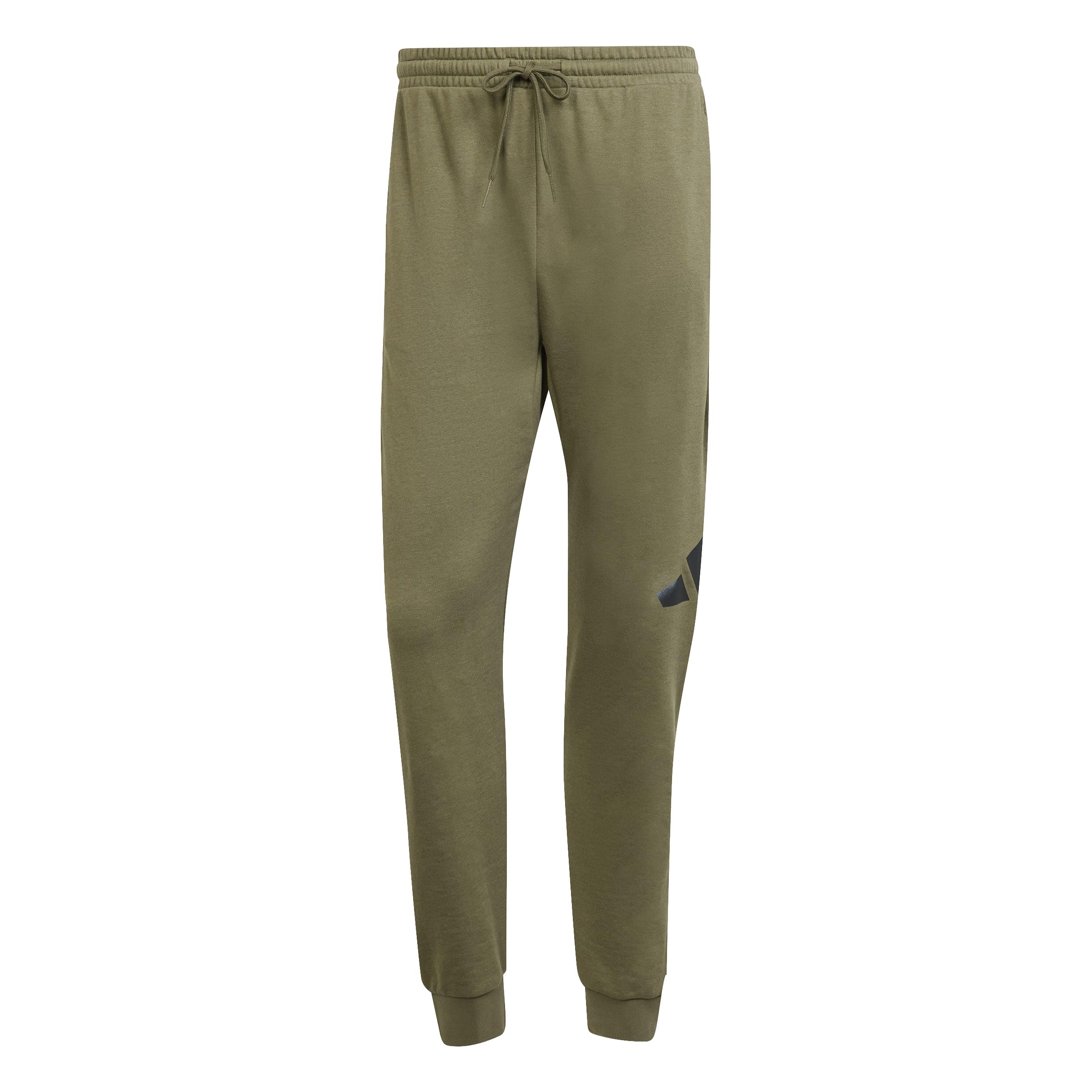 adidas Men's Essentials Big Logo French Terry Pants, Olive strata/Black, S