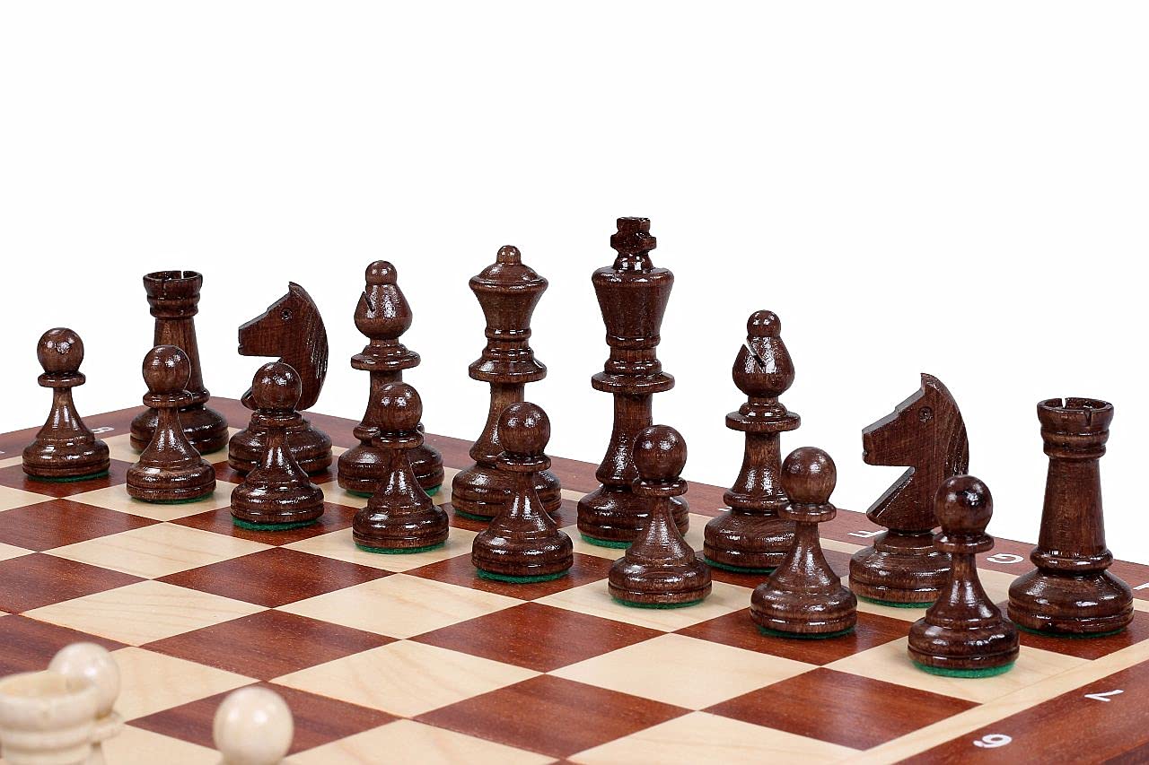 Scacchi da torneo n° 3 intarsiati, 35 cm