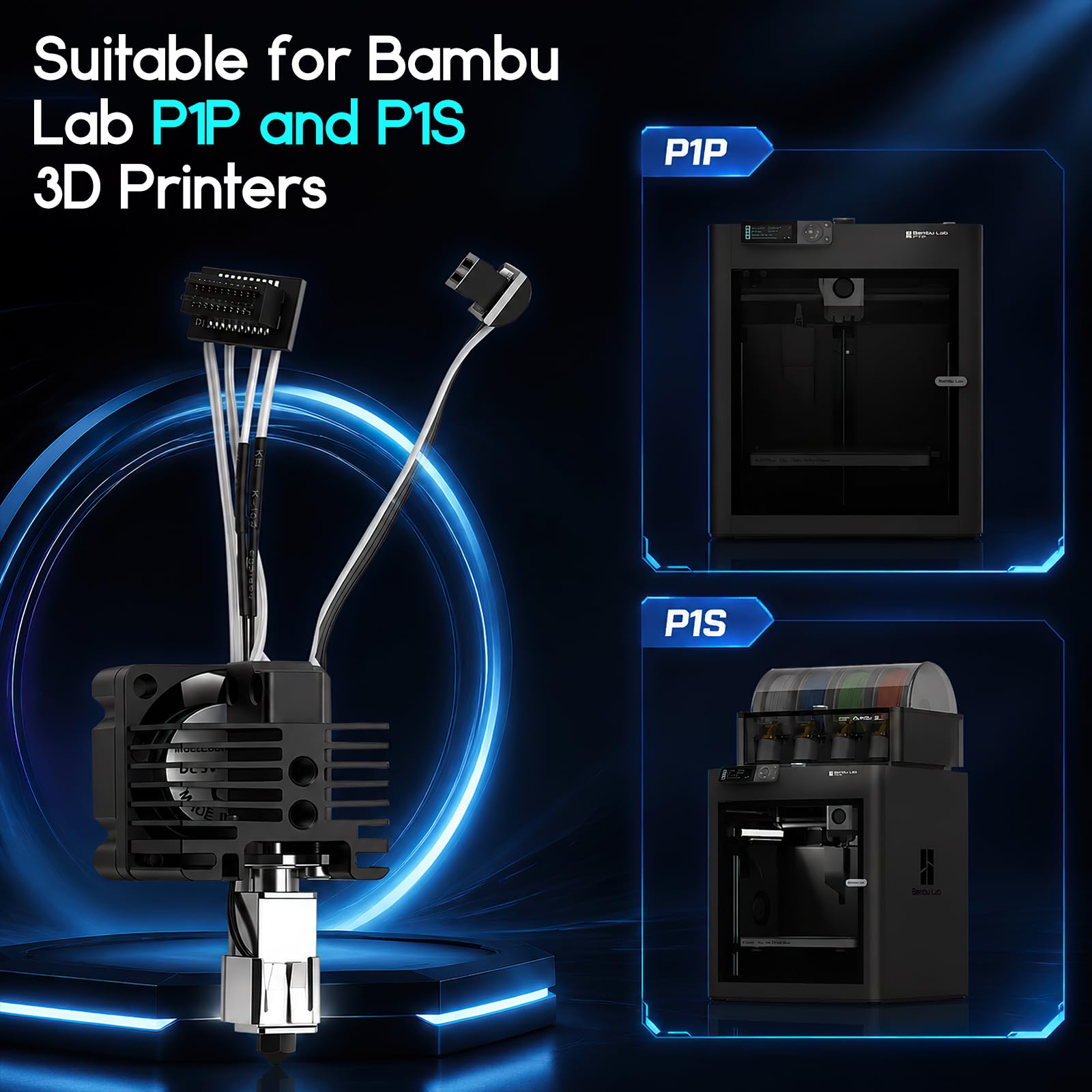 Hotend per Bambu Lab P1S P1P, 40 ugelli intercambiabili SKD11 per stampante 3D, estrusore Bambulab, in acciaio temprato, 300 °C, anti-intasamento, per appassionati di stampa 3D